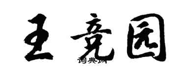 胡問遂王競園行書個性簽名怎么寫