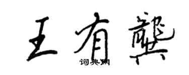 王正良王有龔行書個性簽名怎么寫