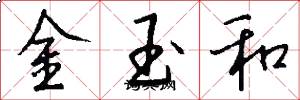 金玉和怎么寫好看