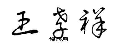 曾慶福王孝祥草書個性簽名怎么寫