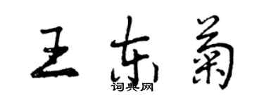 曾慶福王東菊行書個性簽名怎么寫