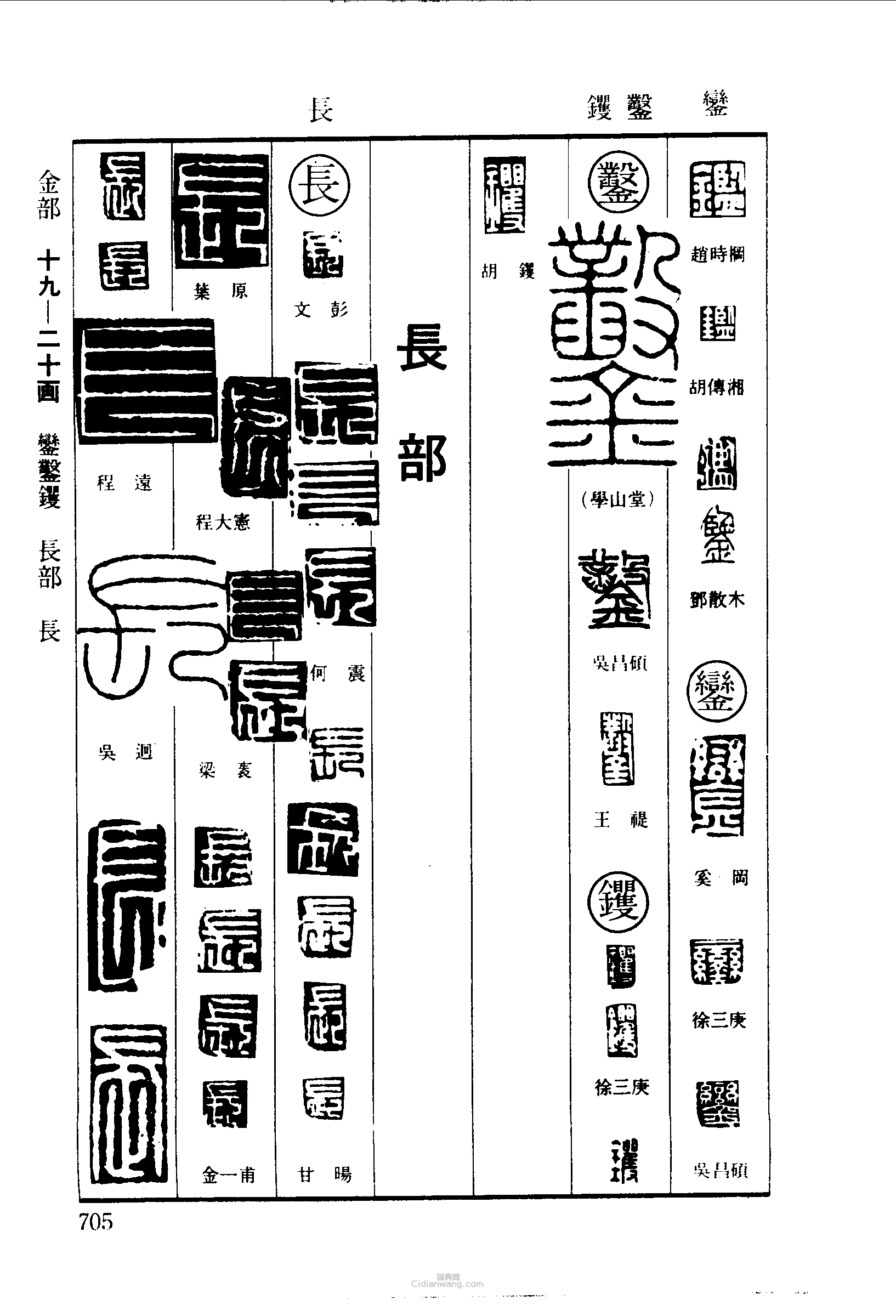 篆刻字典的篆刻印章鑒鑾鑿長