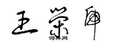 曾慶福王榮虎草書個性簽名怎么寫