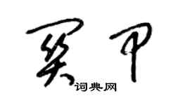 梁錦英關甲草書個性簽名怎么寫