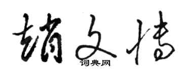 駱恆光趙文博草書個性簽名怎么寫