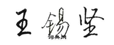 駱恆光王錫堅行書個性簽名怎么寫