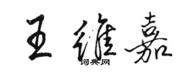 駱恆光王維嘉行書個性簽名怎么寫