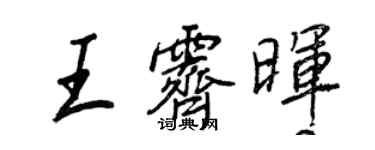 王正良王霽暉行書個性簽名怎么寫