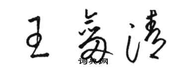 駱恆光王劍清草書個性簽名怎么寫