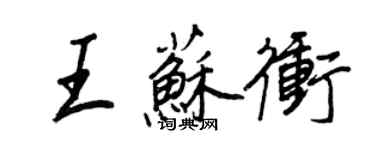 王正良王蘇沖行書個性簽名怎么寫