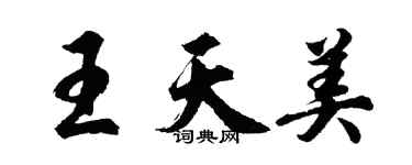 胡問遂王天美行書個性簽名怎么寫