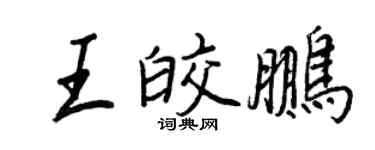 王正良王皎鵬行書個性簽名怎么寫