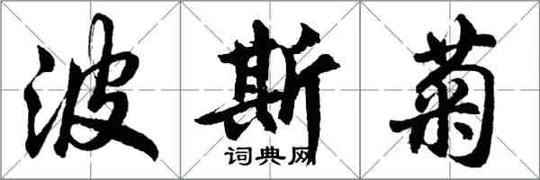 胡問遂波斯菊行書怎么寫