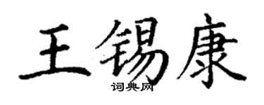 丁謙王錫康楷書個性簽名怎么寫