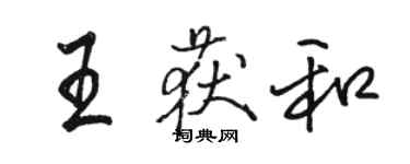 駱恆光王獲和行書個性簽名怎么寫