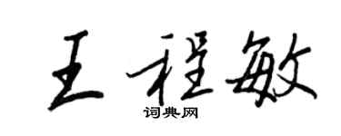 王正良王程敏行書個性簽名怎么寫