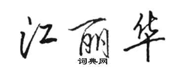 駱恆光江麗華行書個性簽名怎么寫