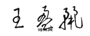 駱恆光王盈麗草書個性簽名怎么寫