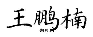 丁謙王鵬楠楷書個性簽名怎么寫