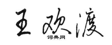 駱恆光王歡渡行書個性簽名怎么寫