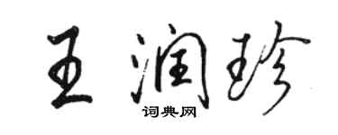 駱恆光王潤珍行書個性簽名怎么寫