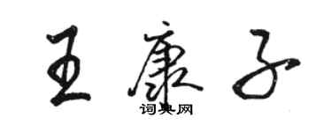 駱恆光王康子行書個性簽名怎么寫