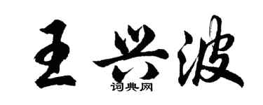 胡問遂王興波行書個性簽名怎么寫