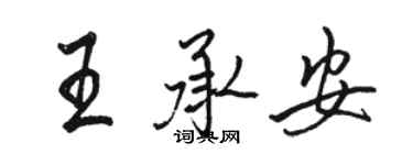 駱恆光王承安行書個性簽名怎么寫