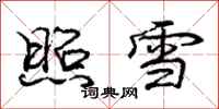 龐中華照雪行書怎么寫