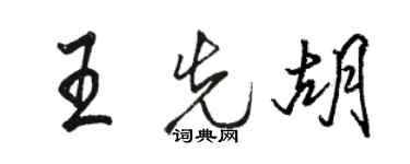 駱恆光王先胡行書個性簽名怎么寫