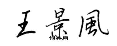 王正良王景風行書個性簽名怎么寫