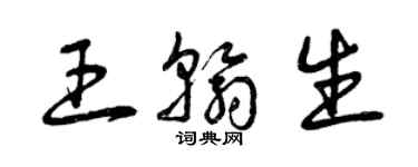 曾慶福王翰生草書個性簽名怎么寫