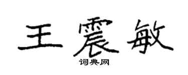 袁強王震敏楷書個性簽名怎么寫