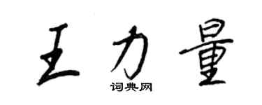 王正良王力量行書個性簽名怎么寫
