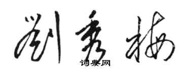 駱恆光劉秀梅草書個性簽名怎么寫