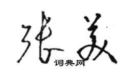 駱恆光張美草書個性簽名怎么寫