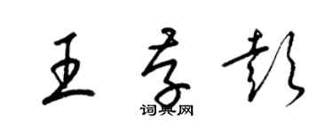 梁錦英王存彭草書個性簽名怎么寫