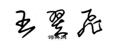 朱錫榮王翌飛草書個性簽名怎么寫