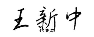 王正良王新中行書個性簽名怎么寫
