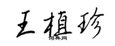 王正良王植珍行書個性簽名怎么寫