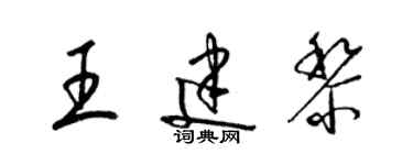 梁錦英王建黎草書個性簽名怎么寫