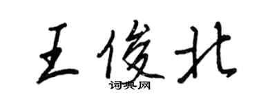 王正良王俊北行書個性簽名怎么寫