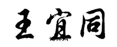 胡問遂王宜同行書個性簽名怎么寫