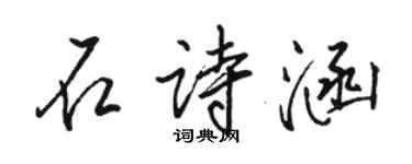 駱恆光石詩涵行書個性簽名怎么寫