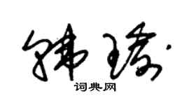 朱錫榮韓瑜草書個性簽名怎么寫