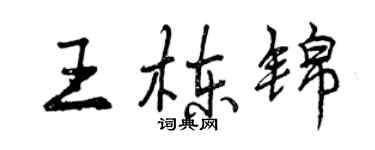 曾慶福王棟錦行書個性簽名怎么寫