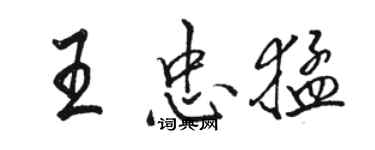 駱恆光王忠猛行書個性簽名怎么寫