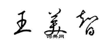 梁錦英王美智草書個性簽名怎么寫