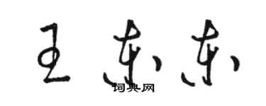 駱恆光王東東草書個性簽名怎么寫