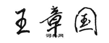 駱恆光王章國行書個性簽名怎么寫